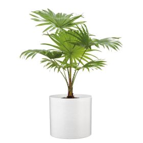Ripple Effect Soft White Indoor Pot Cover 19cm