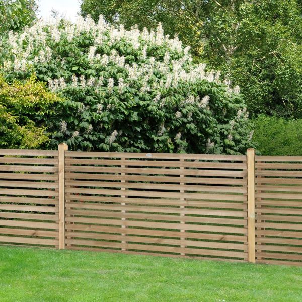 Direct - Pressure Treated Contemporary Slatted Fence Panel 1.8m x 0.9m - Set of 4