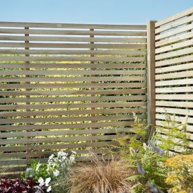 Direct - Pressure Treated Contemporary Slatted Fence Panel 1.8m x 1.5m - Set of 3