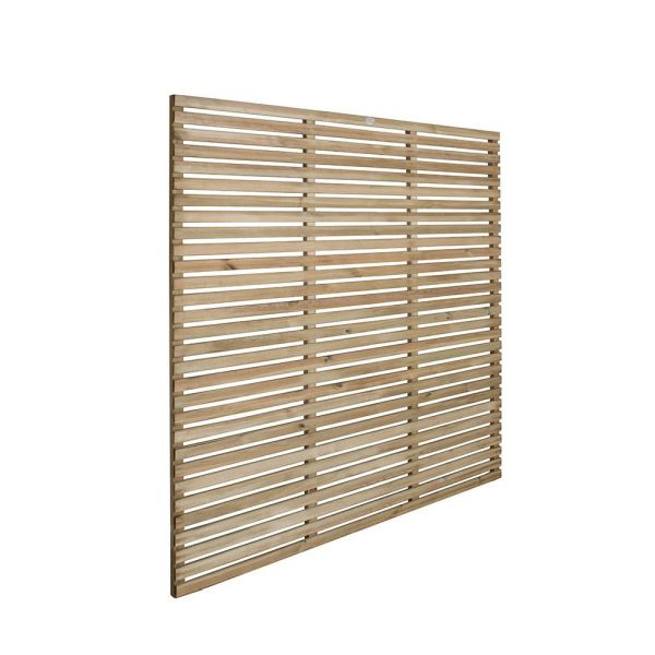 Direct - Pressure Treated Contemporary Slatted Fence Panel 1.8m x 1.8m - Set of 4