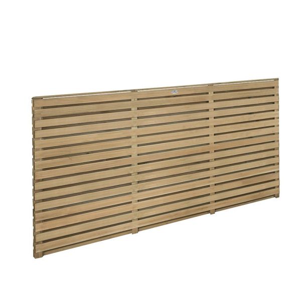 Direct - Pressure Treated Contemporary Double Slatted Fence Panel 1.8m x 0.9m - Set of 3