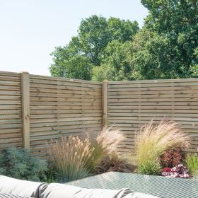 Direct - Pressure Treated Contemporary Double Slatted Fence Panel 1.8m x 1.5m - Set of 3