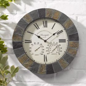 Stonegate Wall Clock & Thermometer 14 Inches