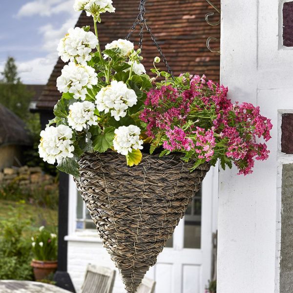 Tawny  Faux Rattan Hanging Cone 14 Inches