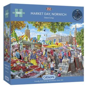 Gibsons Market Day Norwich 1000pc Jigsaw Puzzle