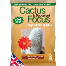 Cactus & Succulent Focus Repotting Mix - Peat Free 3 Litre