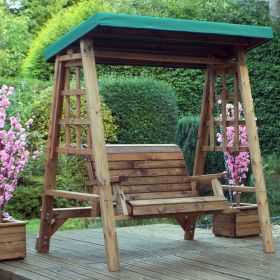 Charles Taylor - Dorset 2 Seater Swing Green Roof - Garden Furniture