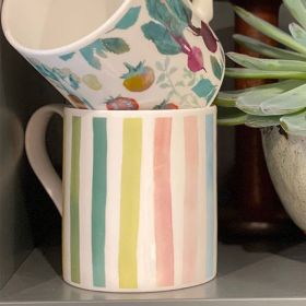 Market Stripe Celadon Mug