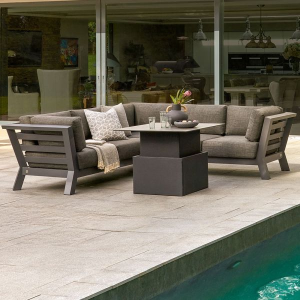 4 Seasons Direct - Meteoro Corner with HPL 90cm x 90cm Nest Table - Garden Furniture